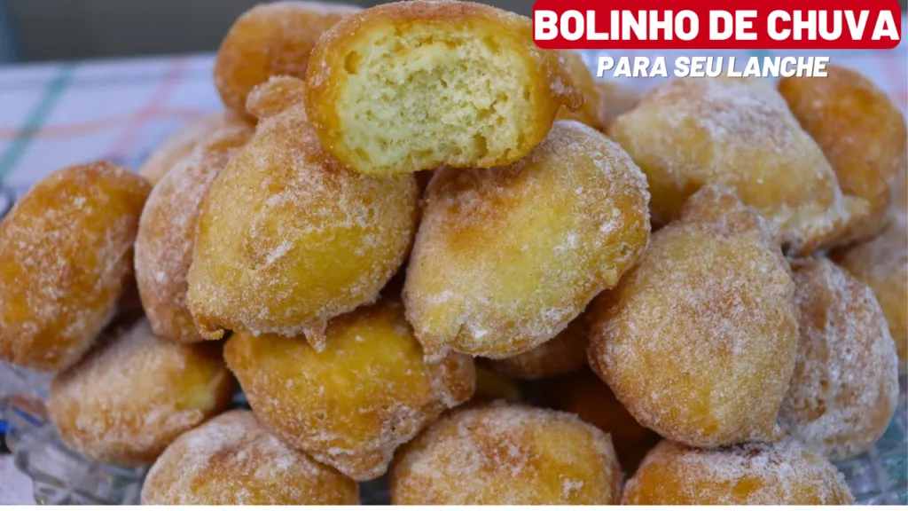 Bolinho de Chuva Sequinho para Lanche ou cafe