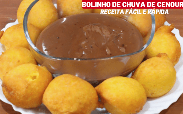 Bolinho de Chuva de Cenoura com Ganache de Chocolate.