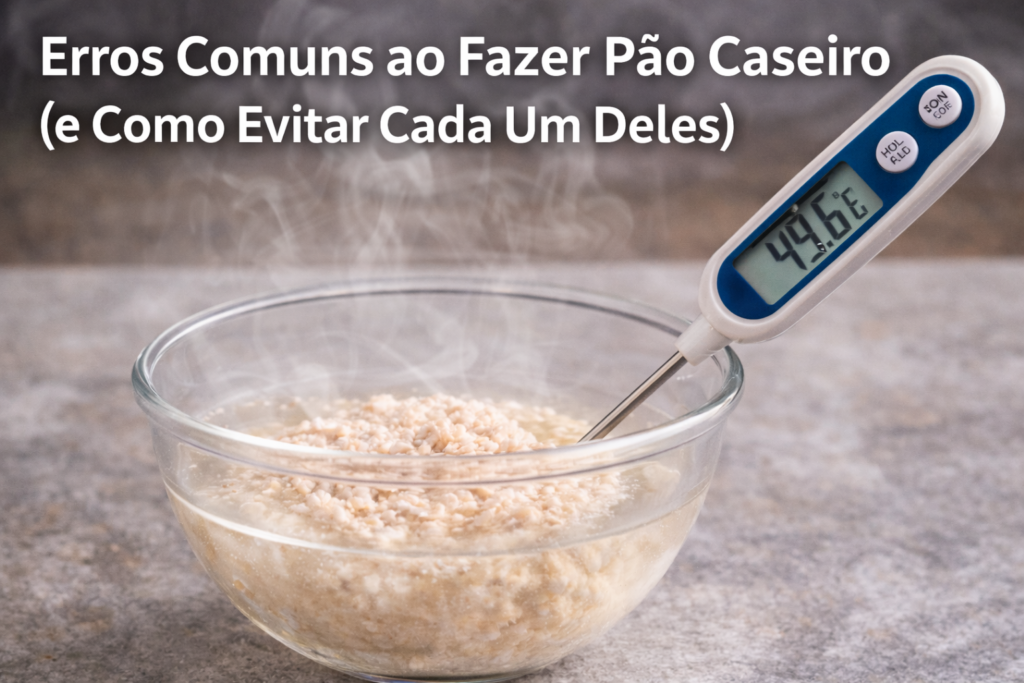 Erros comuns ao fazer pão caseiro e como evitar cada um deles. Aprenda dicas práticas para garantir uma receita fácil, macia e saborosa.