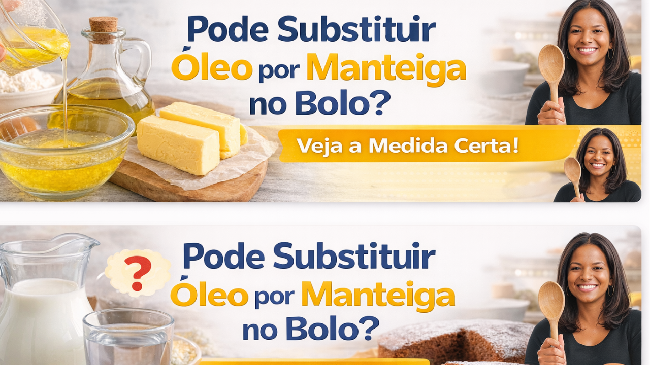 Pode Substituir Óleo por Manteiga no Bolo? Veja a Medida Certa