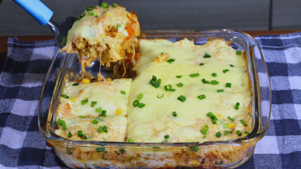 Receita de arroz de forno cremoso com frango – aproveitamento fácil e delicioso 1 arroz de forno