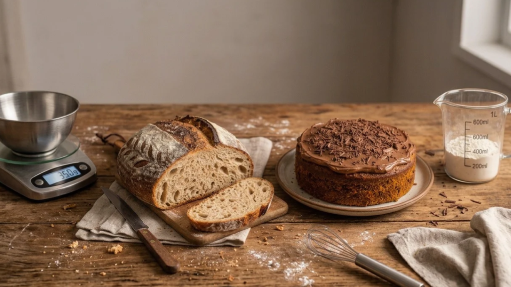 Balança e copo medidor: os utensílios que uso para minhas receitas fáceis darem certo