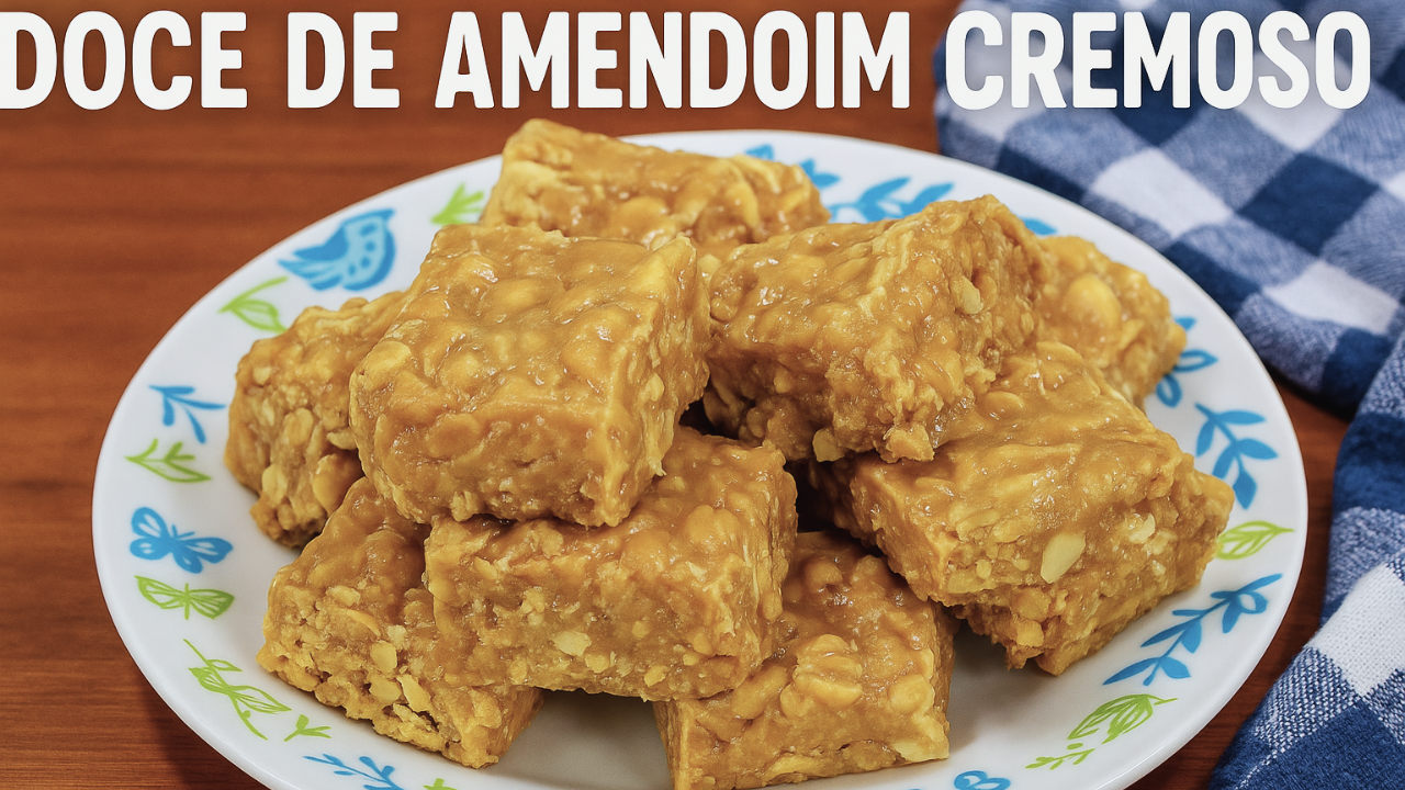 DOCE DE AMENDOIM FÁCIL – PARECE PÉ DE MOÇA! Receita rápida, econômica e firme para cortar!