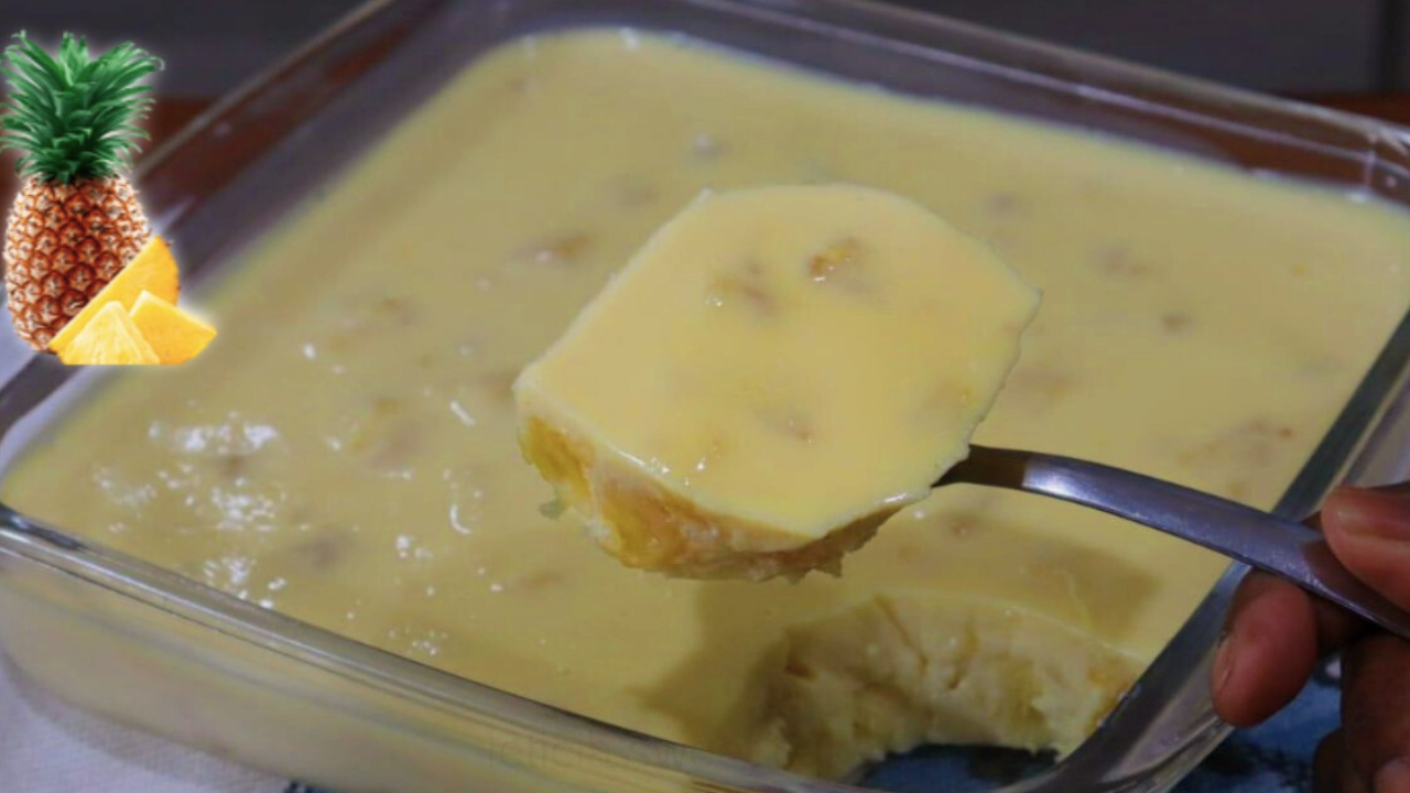 Como fazer geladão de abacaxi na travessa