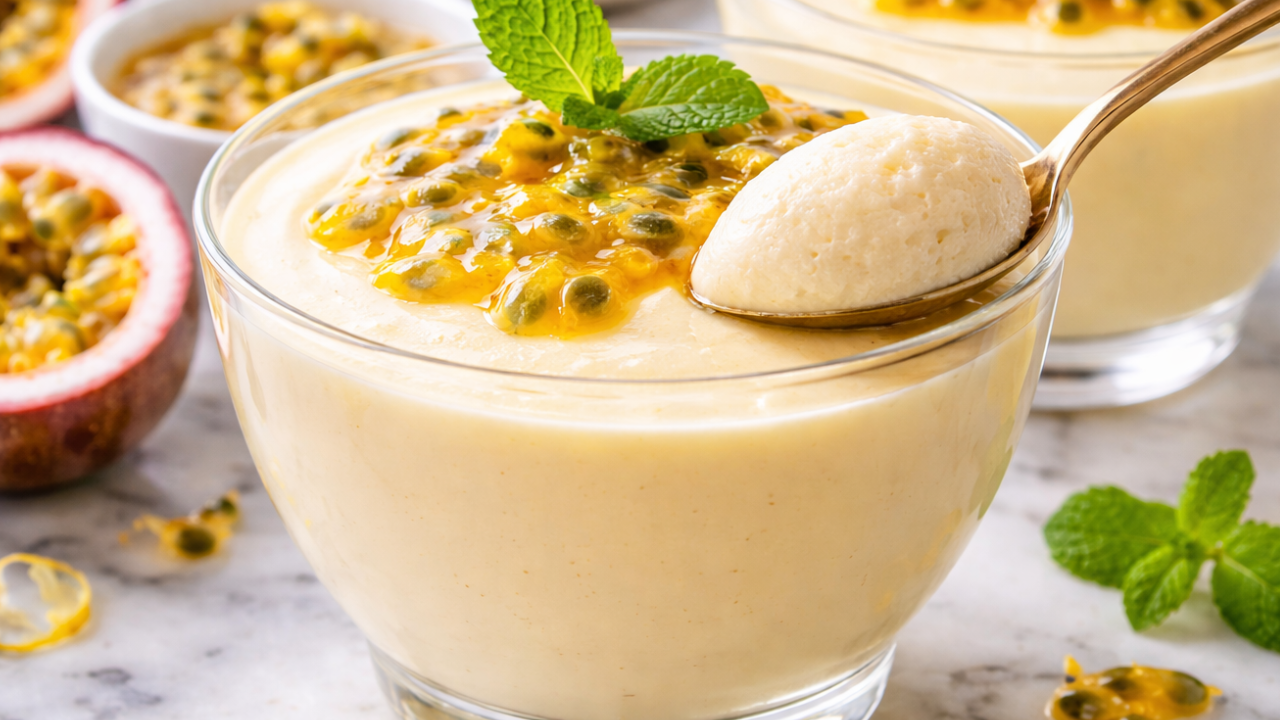 Mousse de Maracujá com 3 Ingredientes Fácil e Super Cremosa