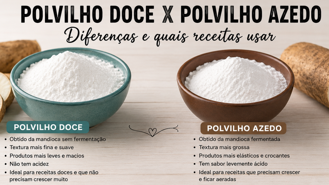 Qual polvilho usar para fazer biscoito frito: doce ou azedo?