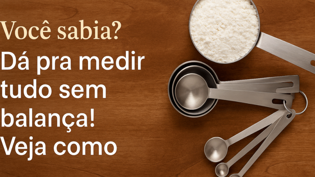 Descubra truques simples para medir ingredientes sem balança usando xícaras e colheres, e acerte qualquer receita.